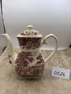 Vintage Staffordshire English Ironstone Tableware Coffee /Tea Pot Brown Farm